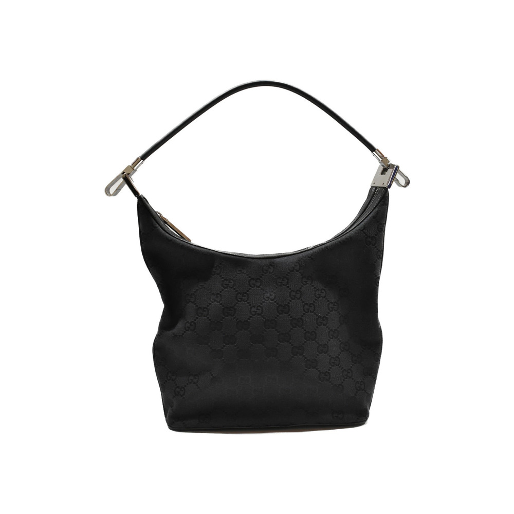 GUCCI GG Canvas Hobo Bag Black Shoulder Handbag